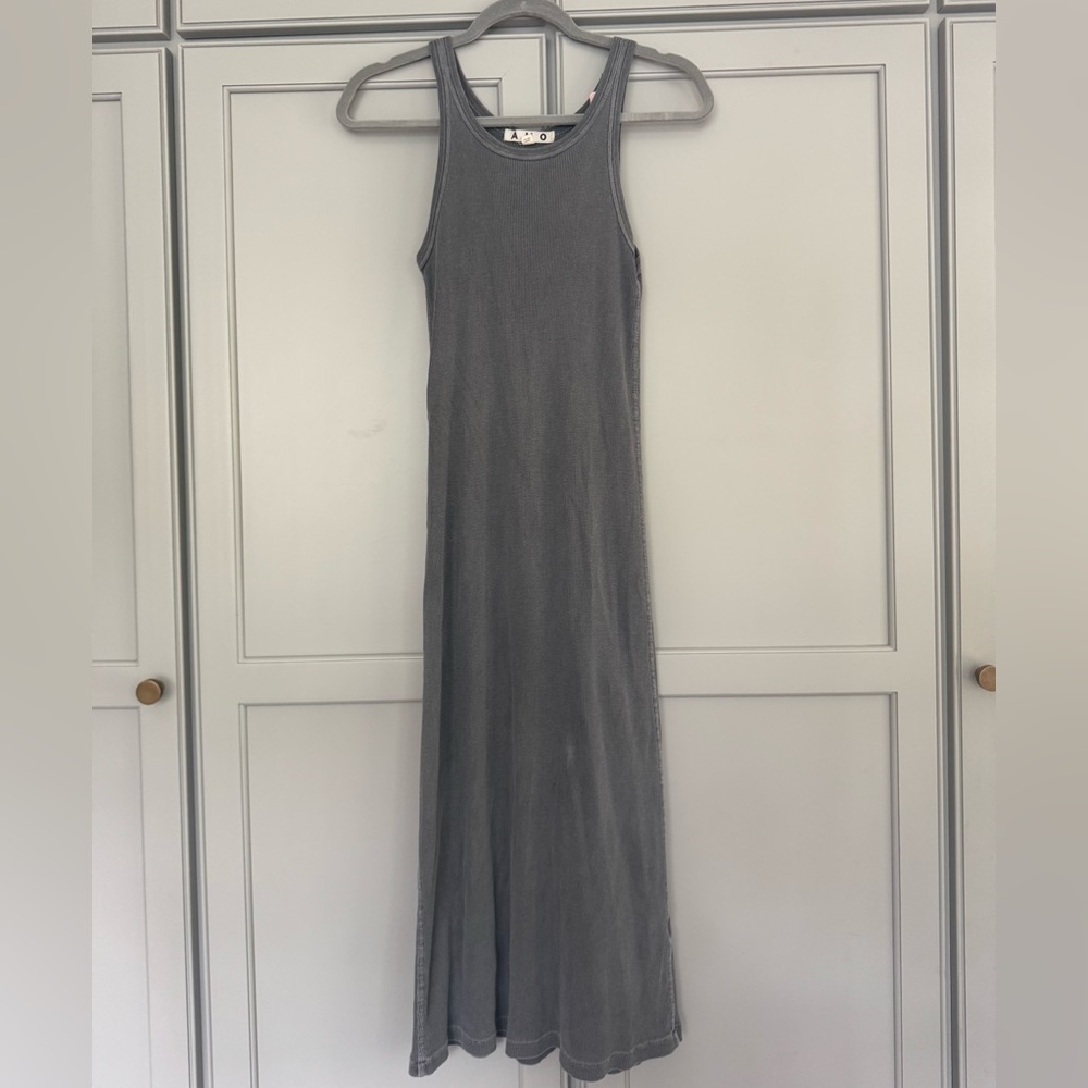 Amo Denim rib tank dress in faded black size XS